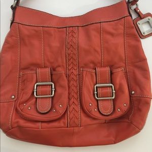 Orange Tignanello hobo purse